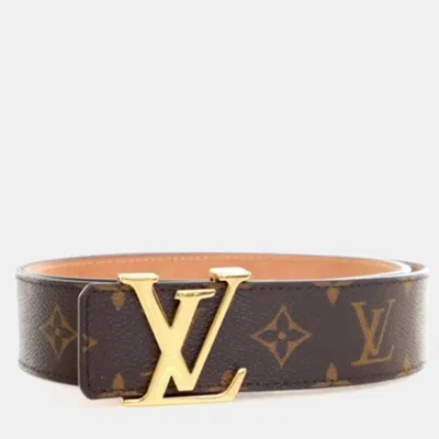 Pre-owned Louis Vuitton Monogram Initiales Belt Size 85/34 In Brown