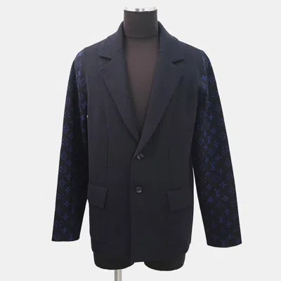 Pre-owned Louis Vuitton Monogram Jacket Size S Navy Wool 100% In Blue