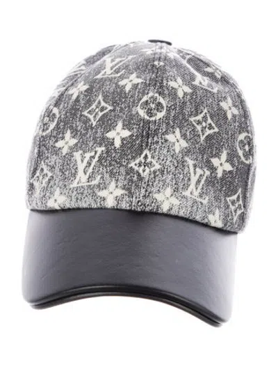 Pre-owned Louis Vuitton Monogram Jacquard Denim Cap In Grey