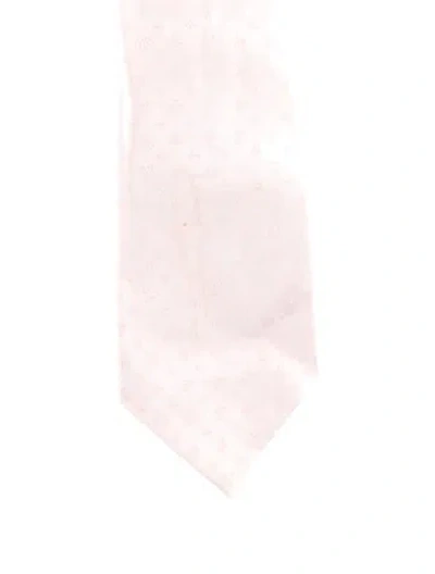 Pre-owned Louis Vuitton Monogram Jacquard Silk Tie In Pink