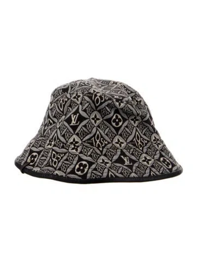 Pre-owned Louis Vuitton Monogram Jacquard 'since 1854' Bucket Hat In Black