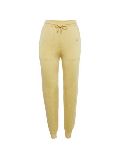 Pre-owned Louis Vuitton Monogram Jacquard Track Pants In Yellow