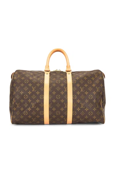 Pre-owned Louis Vuitton Monogram Keepall 45 Handbag In Brown