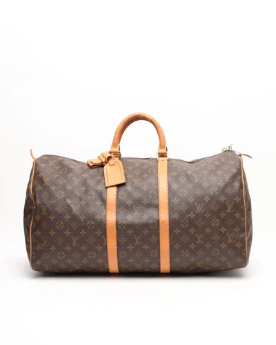 Pre-owned Louis Vuitton Monogram Keepall 55 Weekend Bag