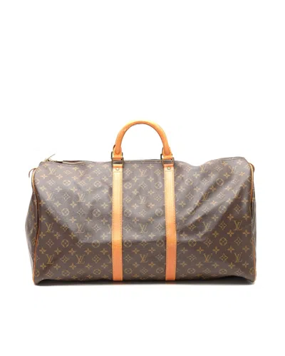 Louis Vuitton Monogram Keepall 55 Weekend Bag In Brown