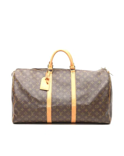 Louis Vuitton Monogram Keepall 55 Weekend Bag In Brown