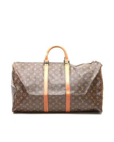 Louis Vuitton Monogram Keepall 55 Weekend Bag In Brown