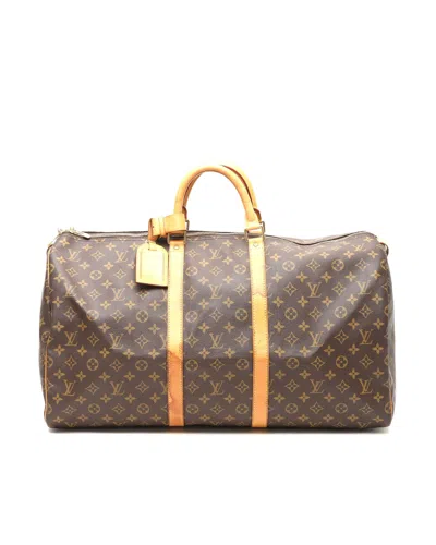 Louis Vuitton Monogram Keepall 55 Weekend Bag In Brown