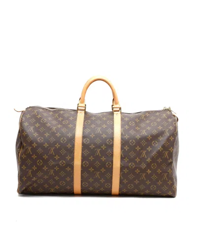 Louis Vuitton Monogram Keepall 55 Weekend Bag In Brown