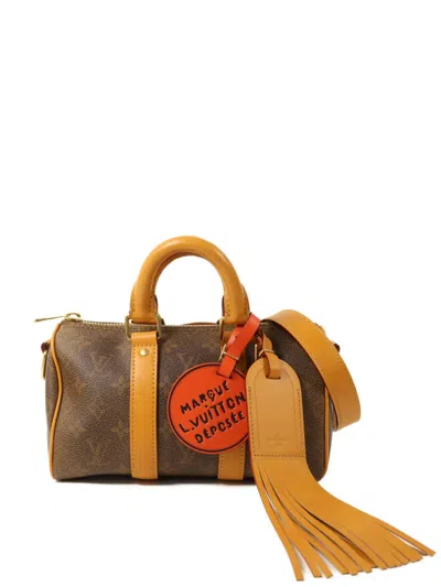 Pre-owned Louis Vuitton Monogram Keepall Bandouliere 25 Tote Bag In Brown