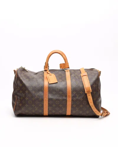 Pre-owned Louis Vuitton Monogram Keepall Bandouliére 50 Weekend Bag