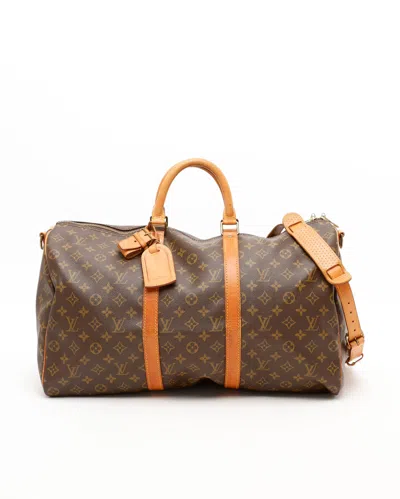 Pre-owned Louis Vuitton Monogram Keepall Bandoulière 50 Weekend Bag