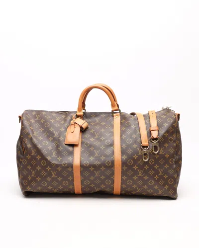 Pre-owned Louis Vuitton Monogram Keepall Bandoulière 60 Weekend Bag