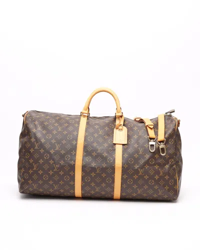 Pre-owned Louis Vuitton Monogram Keepall Bandouliére 60 Weekend Bag