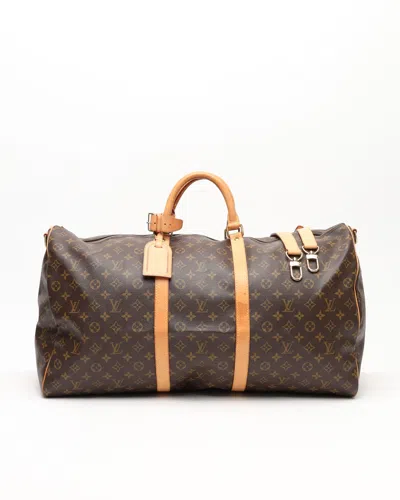 Pre-owned Louis Vuitton Monogram Keepall Bandouliére 60 Weekend Bag