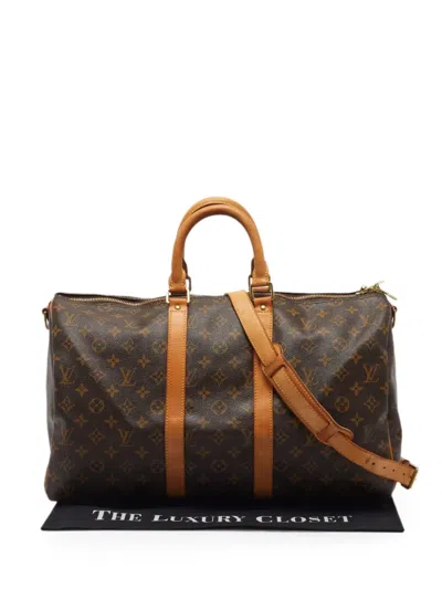Louis Vuitton Monogram Keepall Bandoulière Bag In Brown