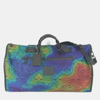 Pre-owned Louis Vuitton Monogram Keepall Bandouliere Reversible 50 Bag 2way Shoulder Travel Boston Leather Nylon Gray In Multi