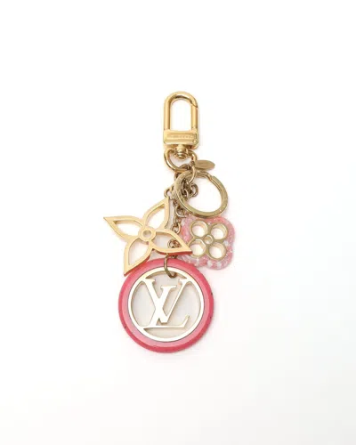 Pre-owned Louis Vuitton Monogram Keychain In Pink
