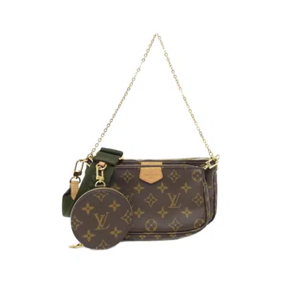 Pre-owned Louis Vuitton Monogram Khaki Marron Coated Canvas Pochette Shoulder Bag ()