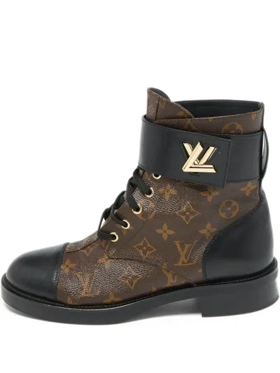Pre-owned Louis Vuitton Monogram Lace-up Boots