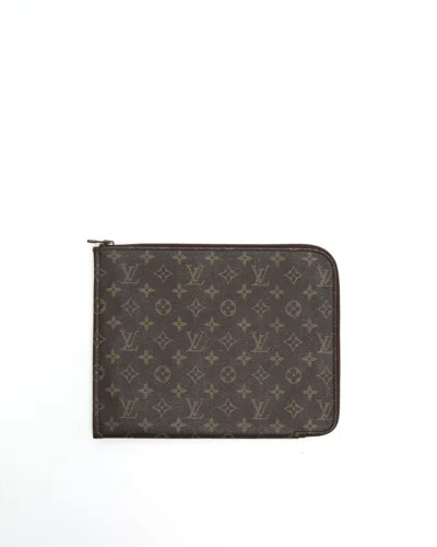 Pre-owned Louis Vuitton Monogram Laptop Case, Size 14-inch In Brown