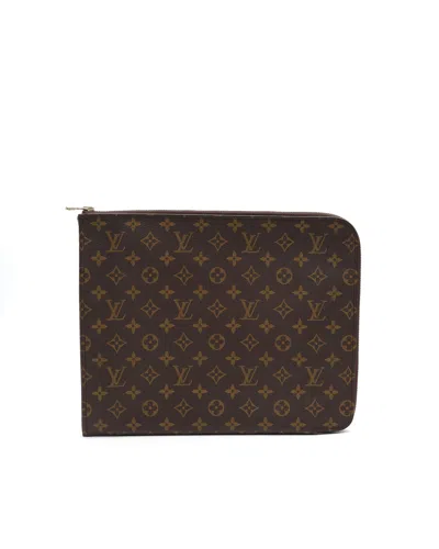 Pre-owned Louis Vuitton Monogram Laptop Case, Size 15-inch In Brown