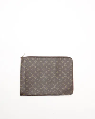 Pre-owned Louis Vuitton Monogram Laptop Case, Size 17-inch In Brown
