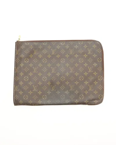 Pre-owned Louis Vuitton Monogram Laptop Case, Size 17-inch In Brown
