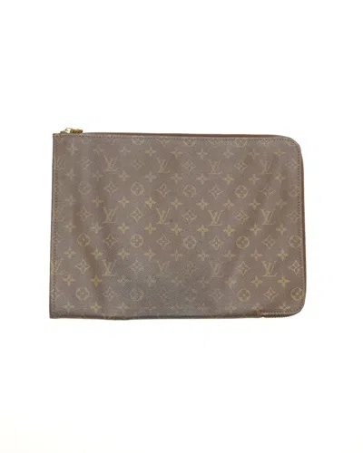 Pre-owned Louis Vuitton Monogram Laptop Case, Size 18-inch In Brown