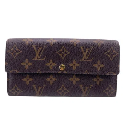 Pre-owned Louis Vuitton Monogram Leather Long Wallet (bi-fold) () In Brown