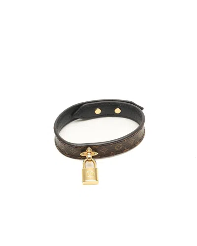 Pre-owned Louis Vuitton Monogram Lock Me In Love Bracelet In Brown