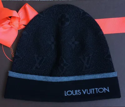 Pre-owned Louis Vuitton Monogram Logo Beanie In Black