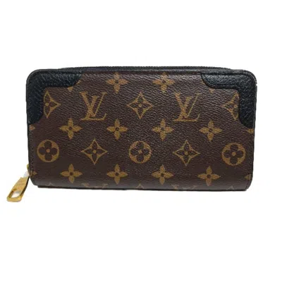 Pre-owned Louis Vuitton Monogram Long Wallet (bi-fold) () In Black