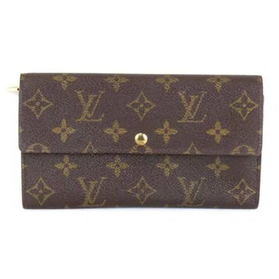 Pre-owned Louis Vuitton Monogram Long Wallet (bi-fold) () In Brown