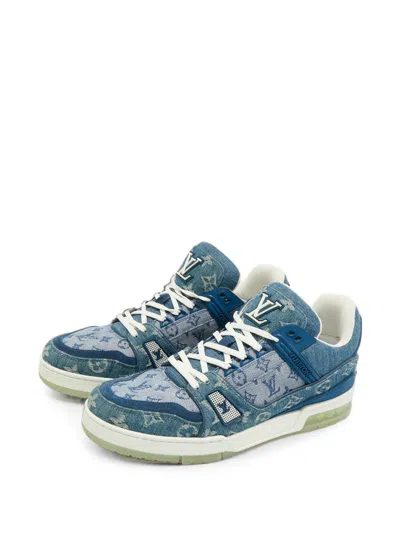 Pre-owned Louis Vuitton Monogram Low-top Sneakers In Blue