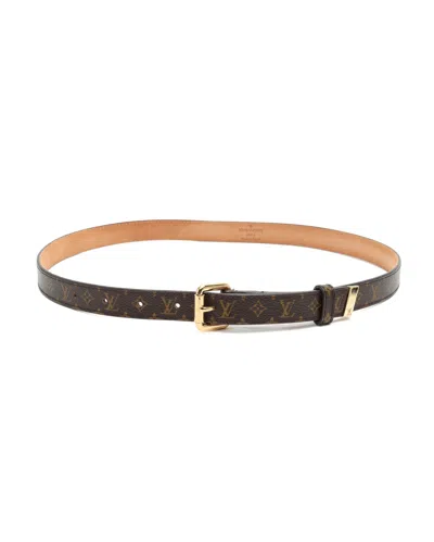 Pre-owned Louis Vuitton Monogram Lv Belt, Size 75 In Brown