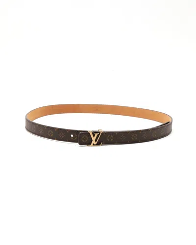 Pre-owned Louis Vuitton Monogram Lv Belt, Size 80 In Brown
