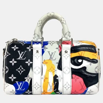 Pre-owned Louis Vuitton Monogram Lv Portrait Keepall Bandouliere 25 Mini Boston Handbag Canvas Leather Multicolor