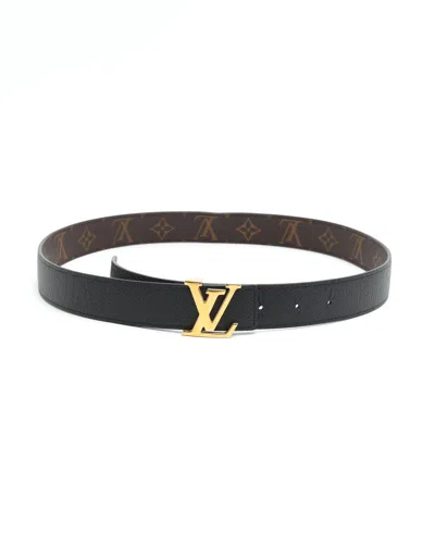 Pre-owned Louis Vuitton Monogram Lv Reversible Belt, Size 80 In Multi