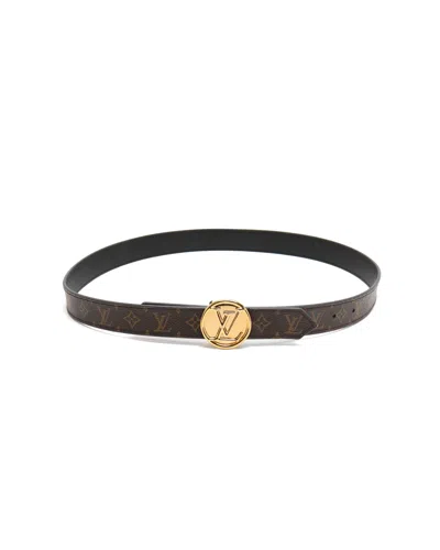 Pre-owned Louis Vuitton Monogram Lv Santur Reversible Belt, Size 75 In Multi