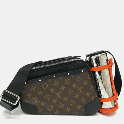 Pre-owned Louis Vuitton Monogram Macassar Biker Messenger Shoulder Bag Canvas Brown