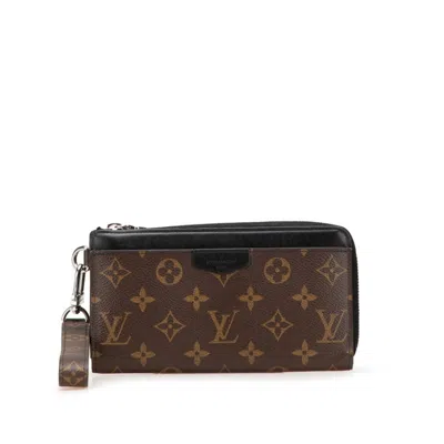 Pre-owned Louis Vuitton Monogram Macassar Black Brown Monogram Macassar Leather Coin Purse/coin Case (pre-owne In Multi