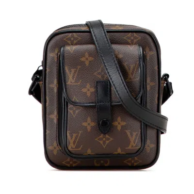 Pre-owned Louis Vuitton Monogram Macassar Black Brown Pvc Leather Shoulder Bag () In Multi