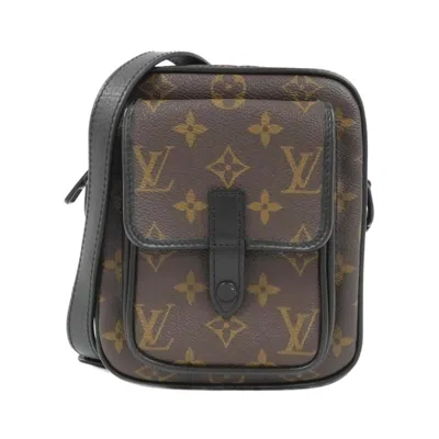 Pre-owned Louis Vuitton Monogram Macassar Black Marron Coated Canvas Shoulder Bag ()