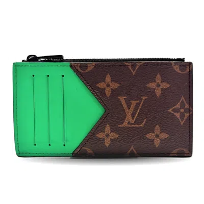 Pre-owned Louis Vuitton Monogram Macassar Green Monogram Macassar Coin Purse/coin Case ()