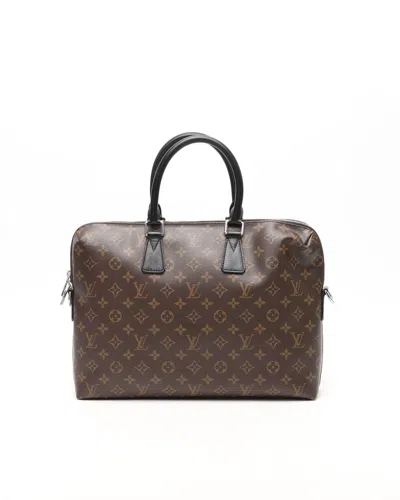 Pre-owned Louis Vuitton Monogram Macassar Porte-documents Jour Bag In Multi