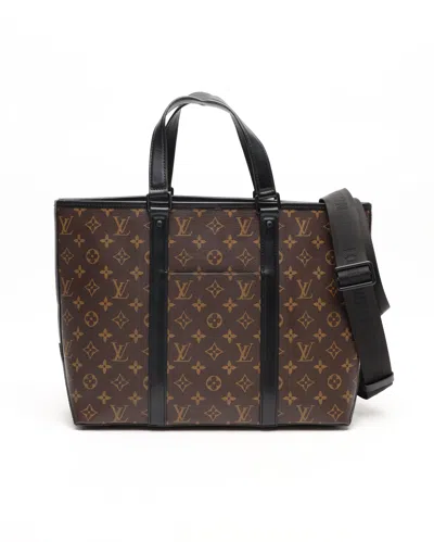 Pre-owned Louis Vuitton Monogram Macassar Weekend Pm Tote Bag