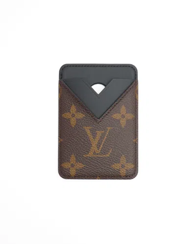 Pre-owned Louis Vuitton Monogram Magnetic Card Holder In Brown