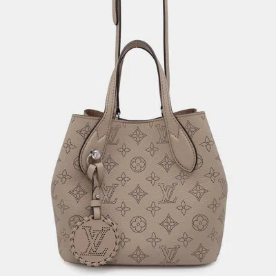 Pre-owned Louis Vuitton Monogram Mahina Blossom Galet Pm Bag In Beige