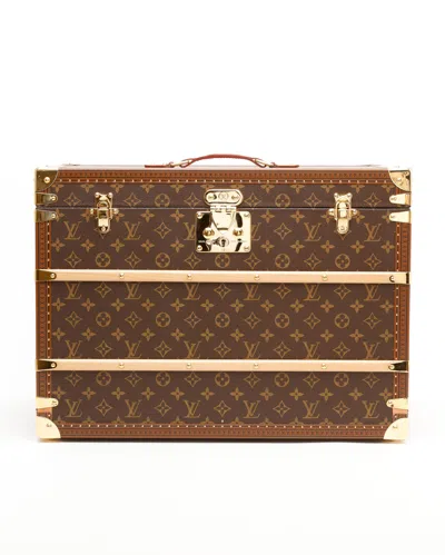 Pre-owned Louis Vuitton Monogram Malle Chien Dog Box In Brown